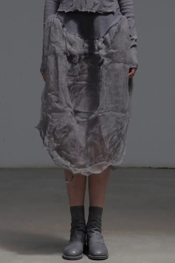 Marc Le Bihan Silk Skirt Six-layer Yarn 25930 Series French Hand-dyed MLB-25930-HUIZI GREY PURPLE